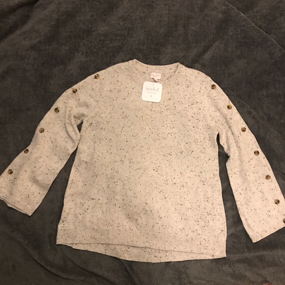 Isabel Maternity Sweater Cream XL button details